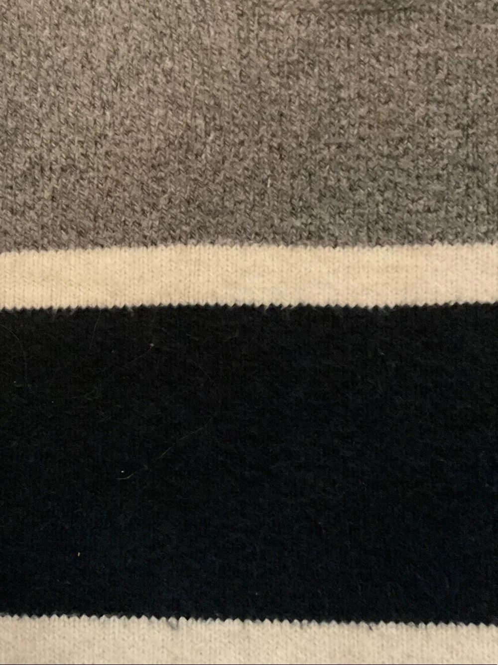 Banana Republic Gray, Navy & White Striped Crewneck Sweater